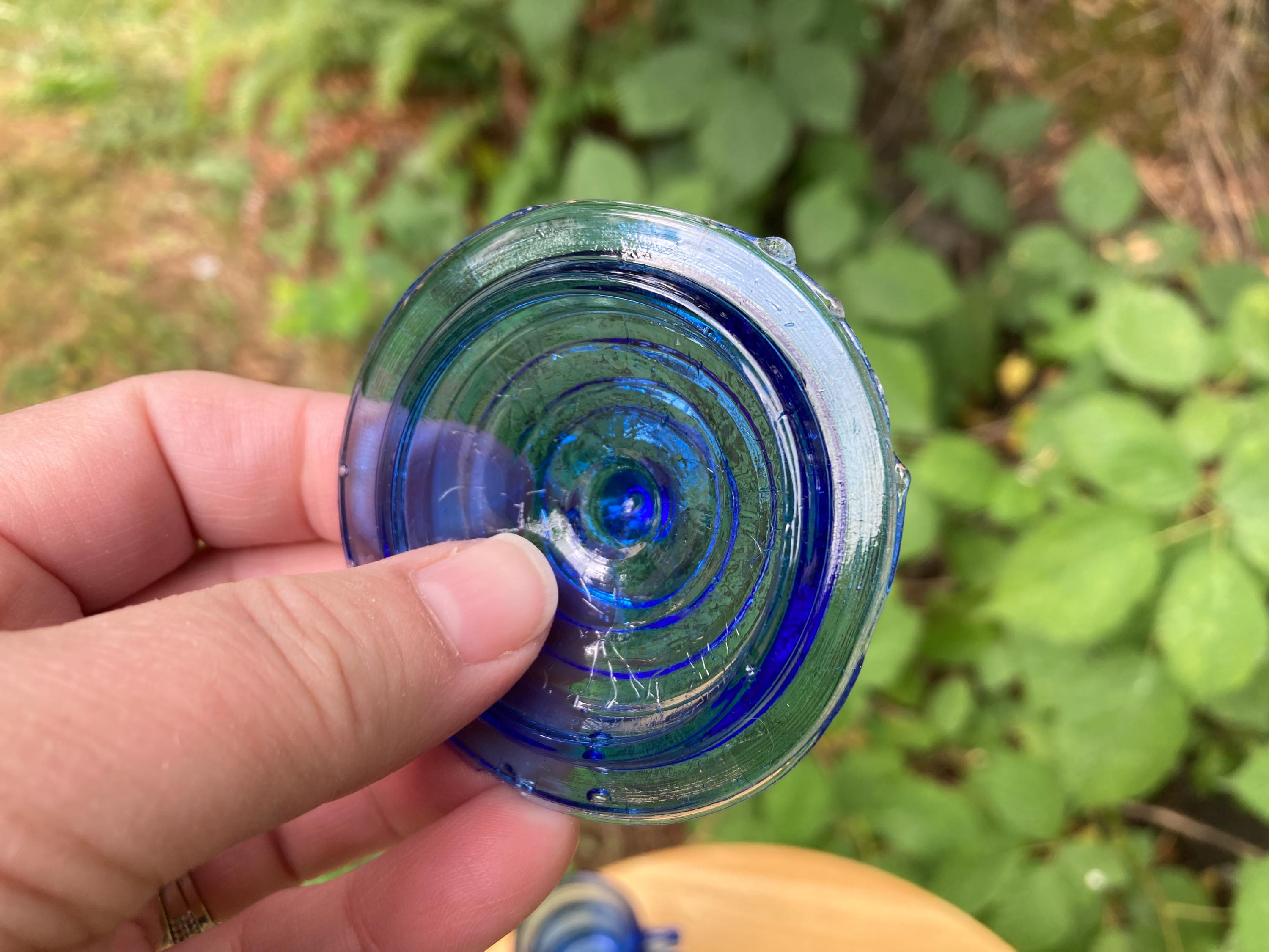 Vintage 21-piece Akro Agate Cobalt Blue Glass Child's Miniature