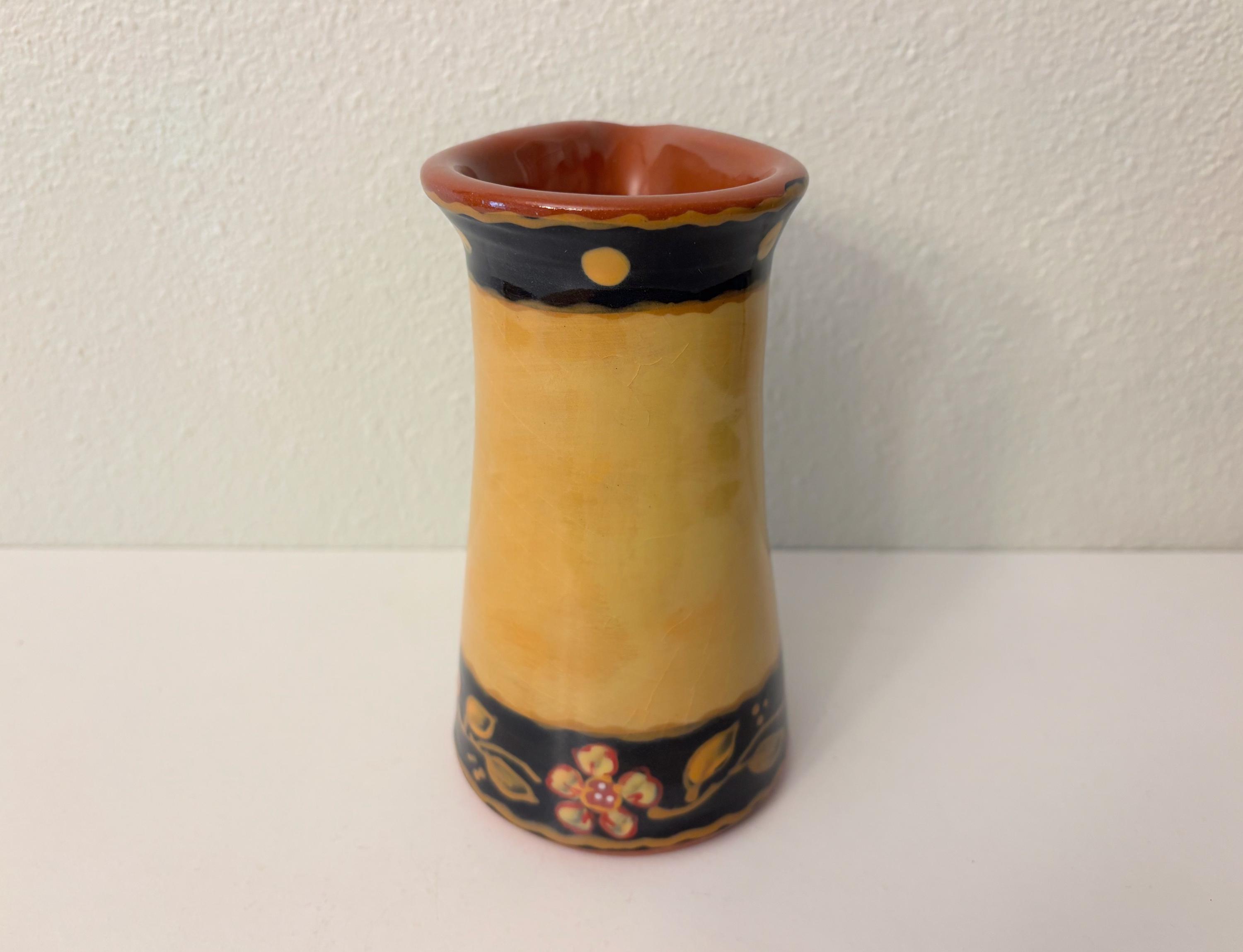 ヴィンテージ「Fired Up」ハンドメイドスタジオアート陶器 6インチ