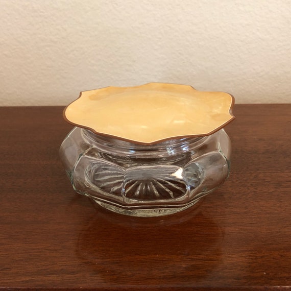 Vintage Vanity Dresser Glass Powder Jar with Pear… - image 9