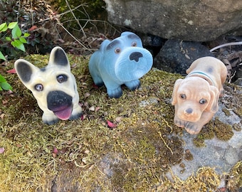 Vintage Bobblehead Flocked Fuzzy Labrador Golden