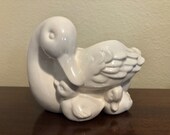 Vintage Avon Duck Ducklings Ceramic Planter Vase, 1984