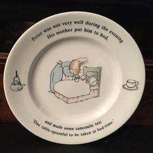 Vintage Beatrix Potter &quot;Peter Rabbit&quot; 7&quot; Child&#39;s Plate by Wedgwood