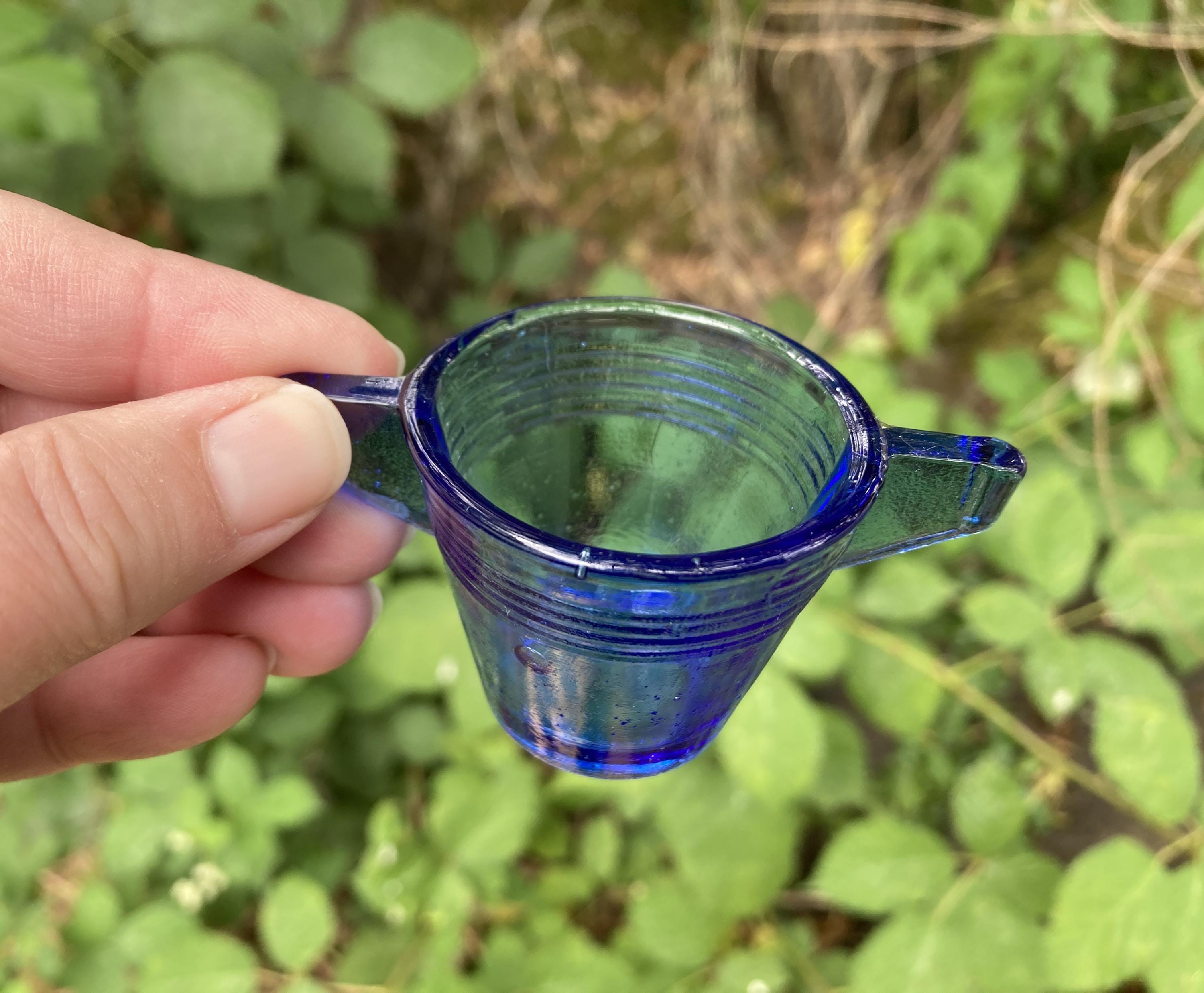 Vintage 21-piece Akro Agate Cobalt Blue Glass Child's Miniature