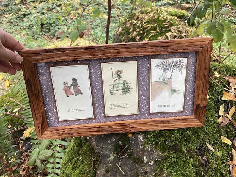 Vintage Kate Greenaway Mother Goose Nursery Rhyme Illustrations in Wood ...