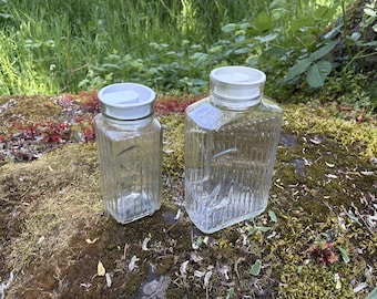 Vintage Ribbed Glass Refrigerator Juice Jar / Bistro Pitcher (1 or 2 Quart Size sold separately) ARC France / Anchor Hocking