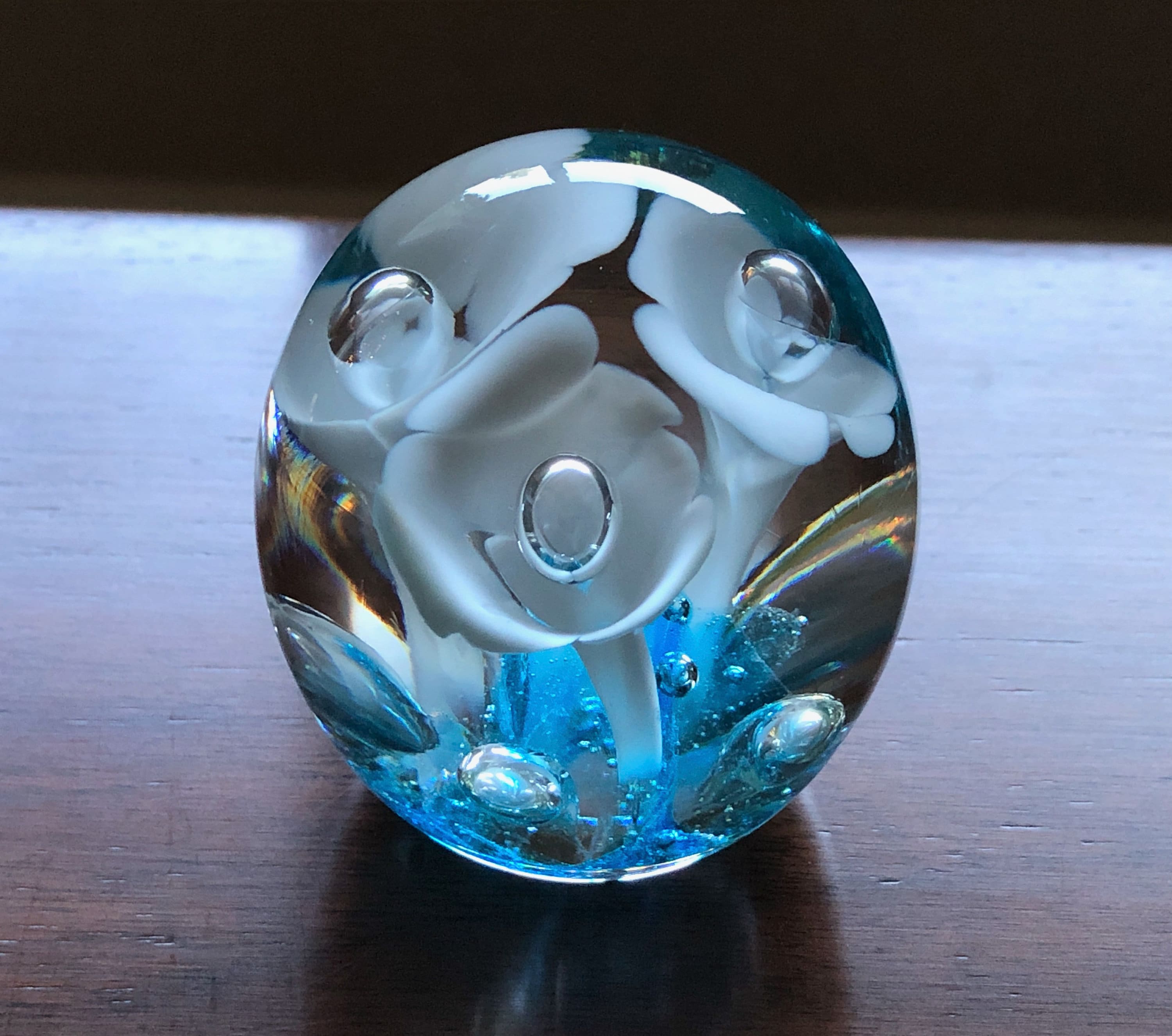 Hand Paperweight Vintage Hand-blown Art Glass Paperweights With Controlled Bubble Art ...