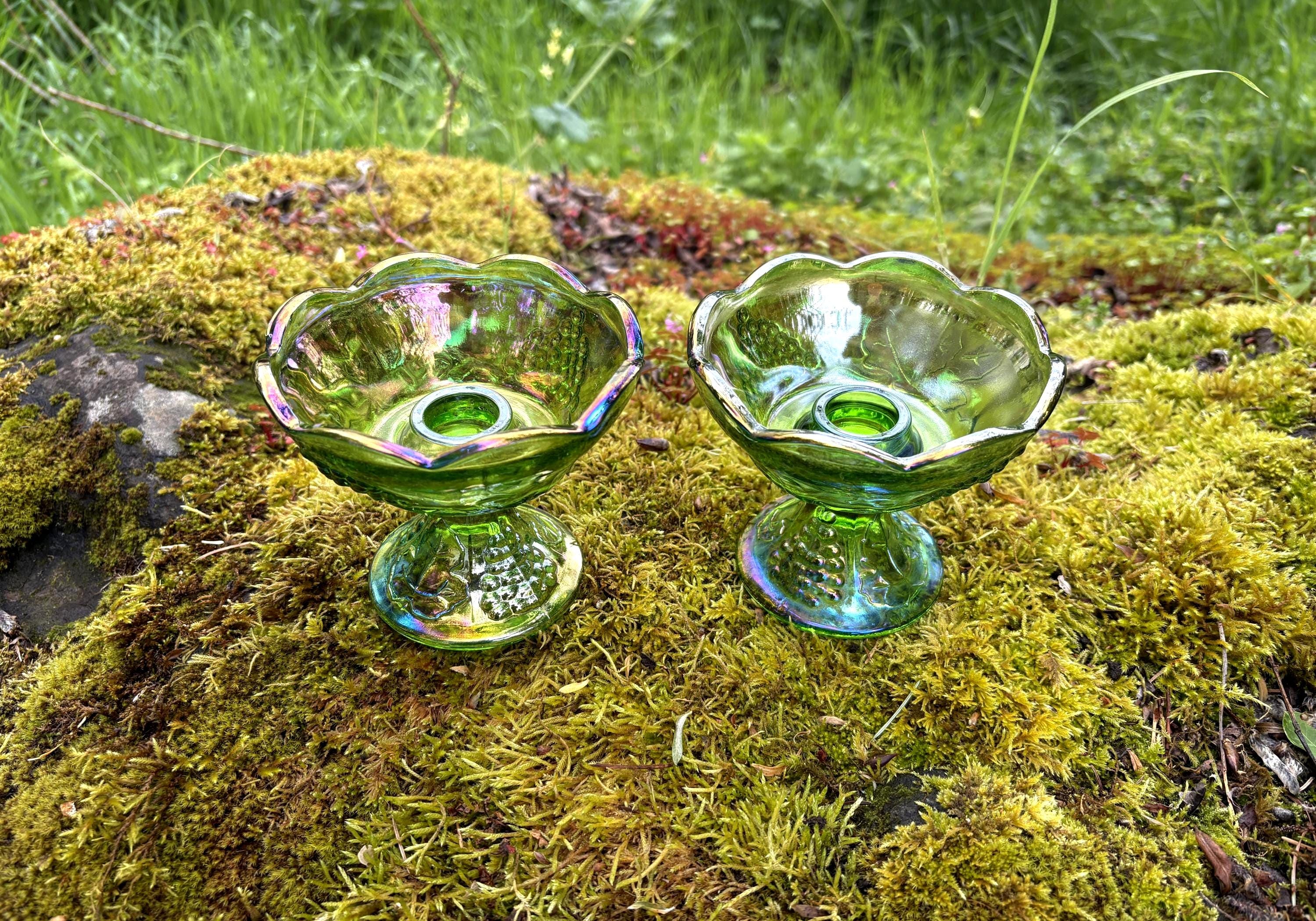 Candlestick Holder Glass Green Vintage - Etsy - Page 5