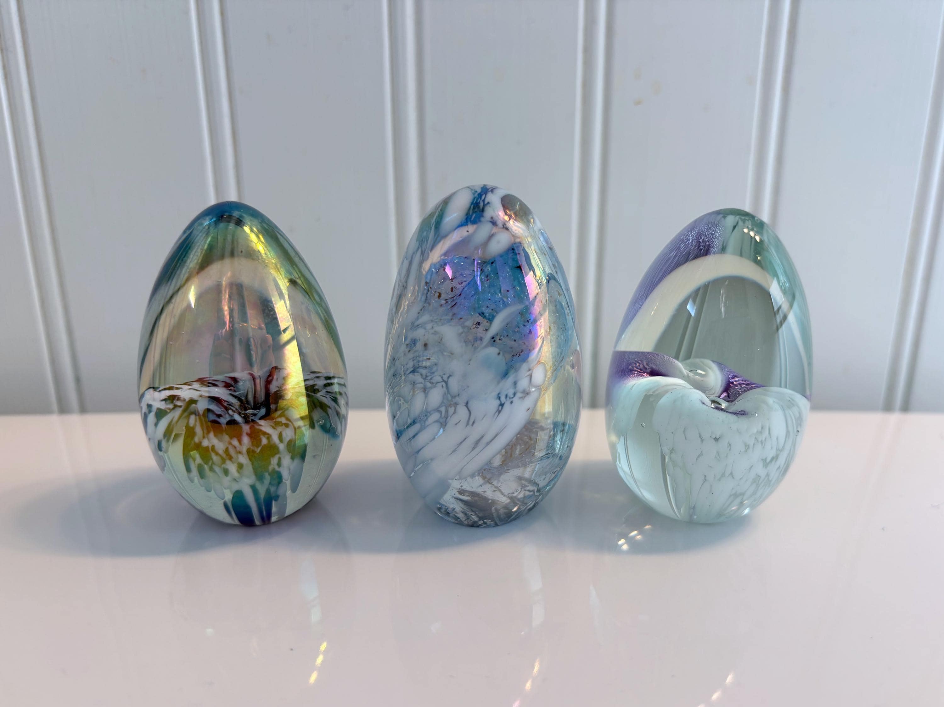 Glass Eye Studio 波模様 ガラスオブジェ ペーパーウェイト Glass eye studio - Etsy 日本