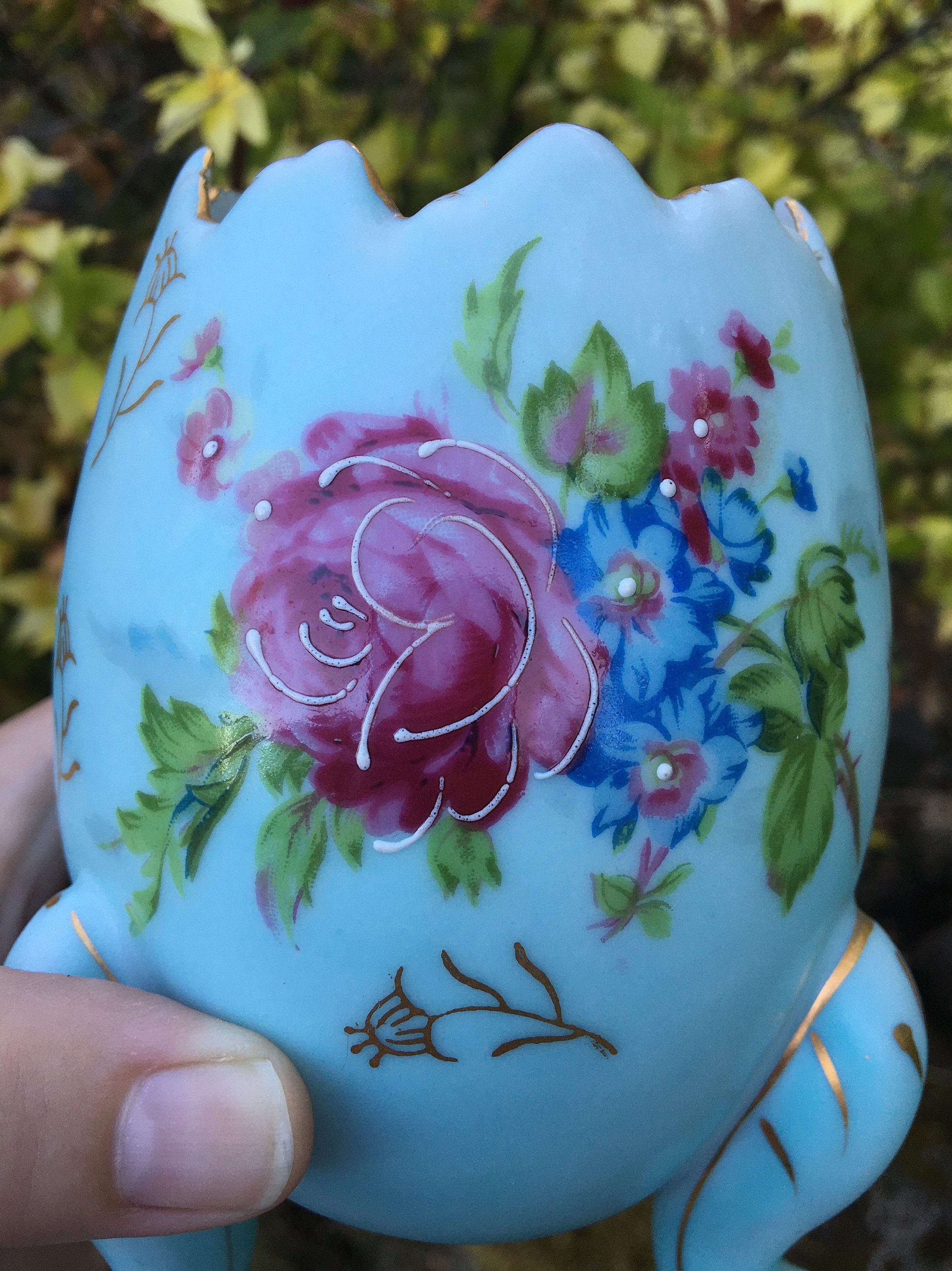 Vintage 3Footed Cracked Egg 5 Vase in Light Blue w/ Etsy