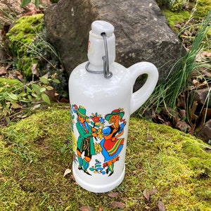 Vintage Collectible Anton Riemerchmid Bavarian Monastery Gold Liqueur (Empty) Bottle / Liquor Decanter / Jug w/ German Folk Dancers (RARE!)