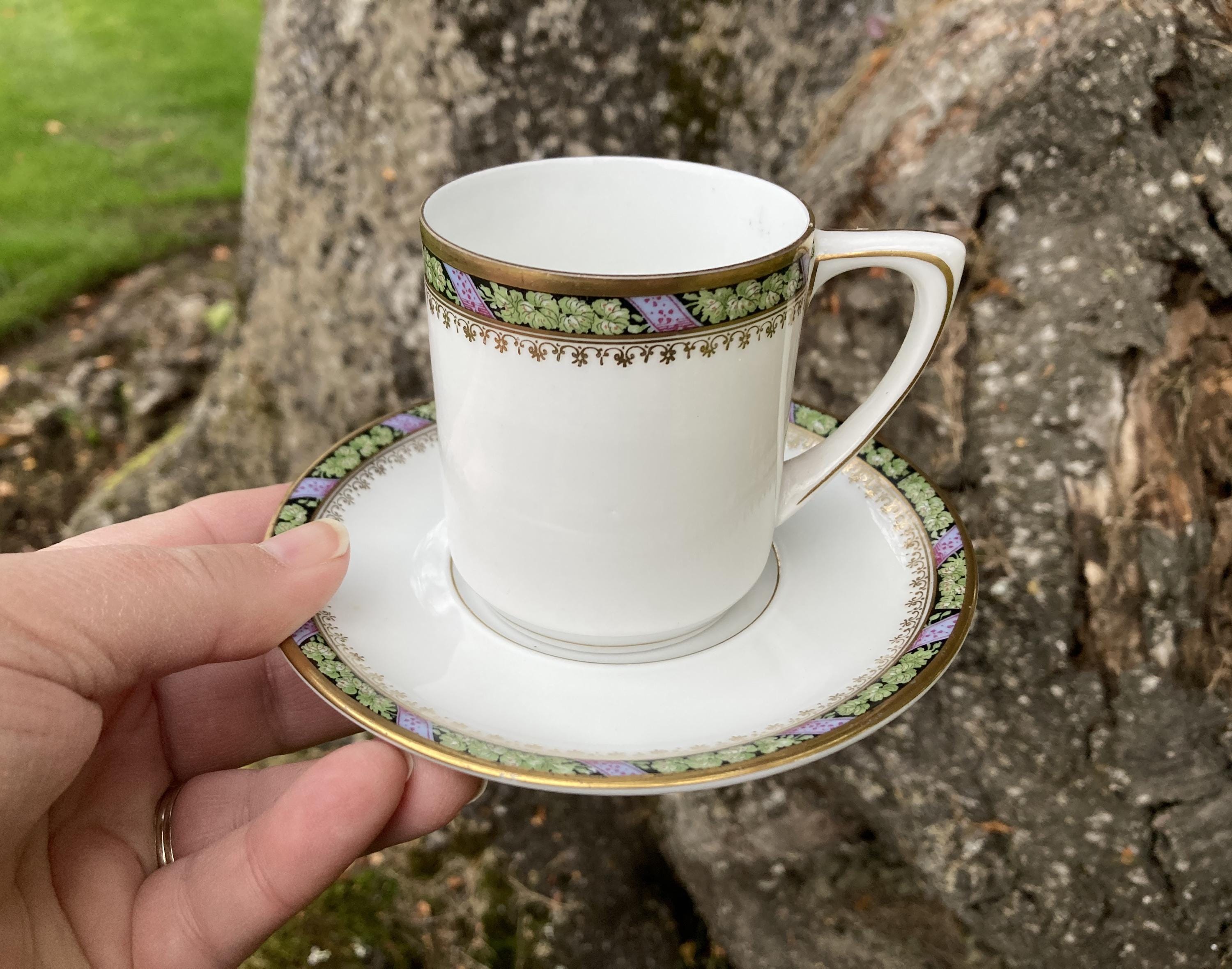Rosen thale SELB-BAVARIA 陶器　小物入れ　アンティーク Vintage Hutschenreuther Selb Bavaria Demitasse Teacup & Saucer W