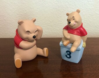 Vintage Disney Pooh And Friends Collectible Porcelain Figurines &quot;Think, Think, Think&quot; OR &quot;Three is for Days With Laughter&quot; (Sold Separately)