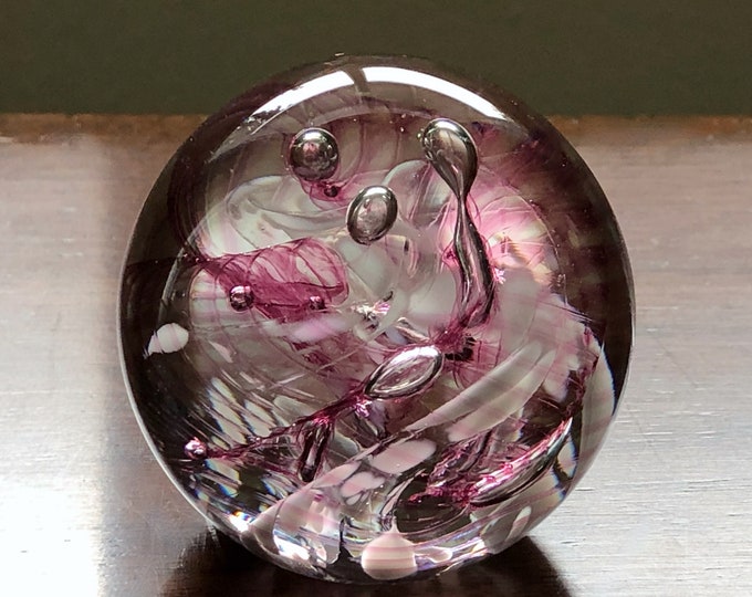 Vintage Handblown Kyle Gribscov Signed 2 1/4 Art Glass Paperweight