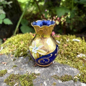 Vintage Cobalt Blue Flower Vases - Etsy