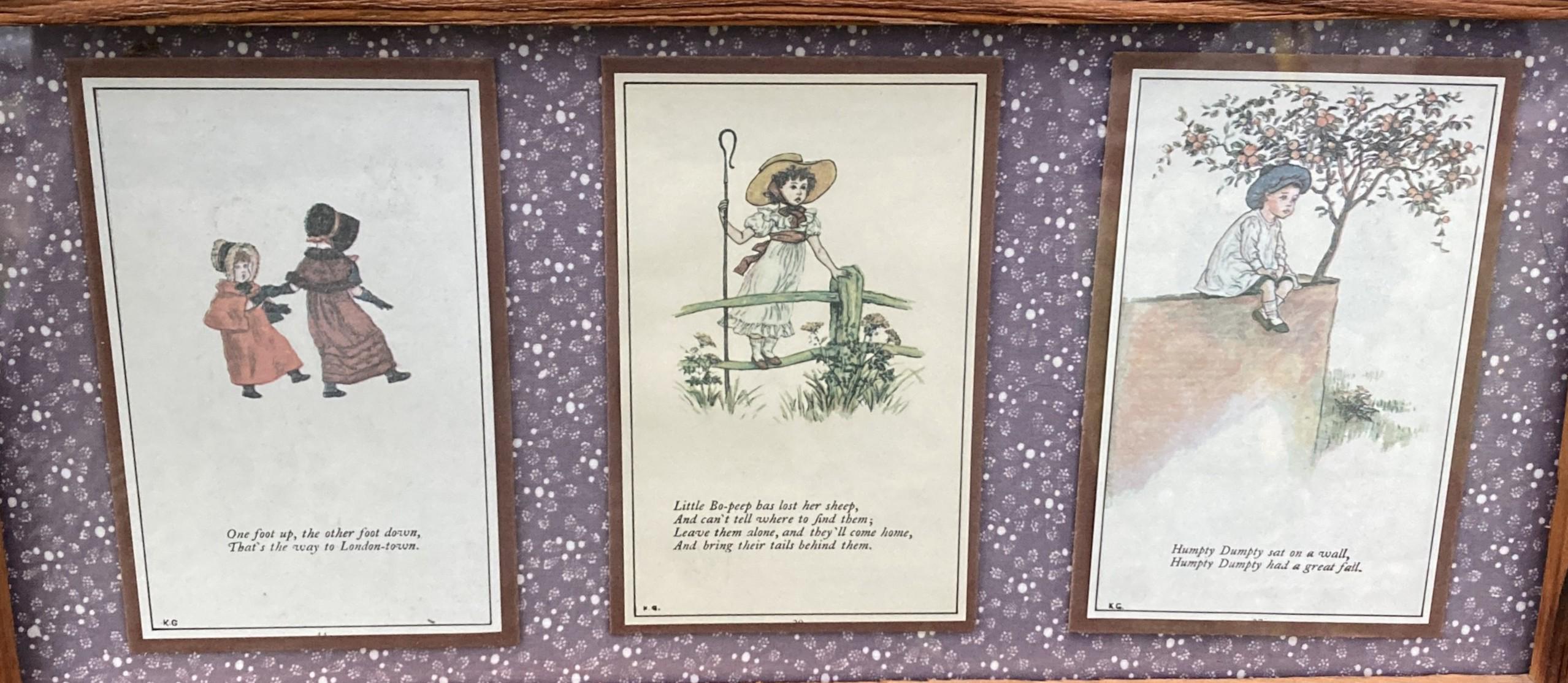 Vintage Kate Greenaway Mother Goose Nursery Rhyme Illustrations in Wood ...
