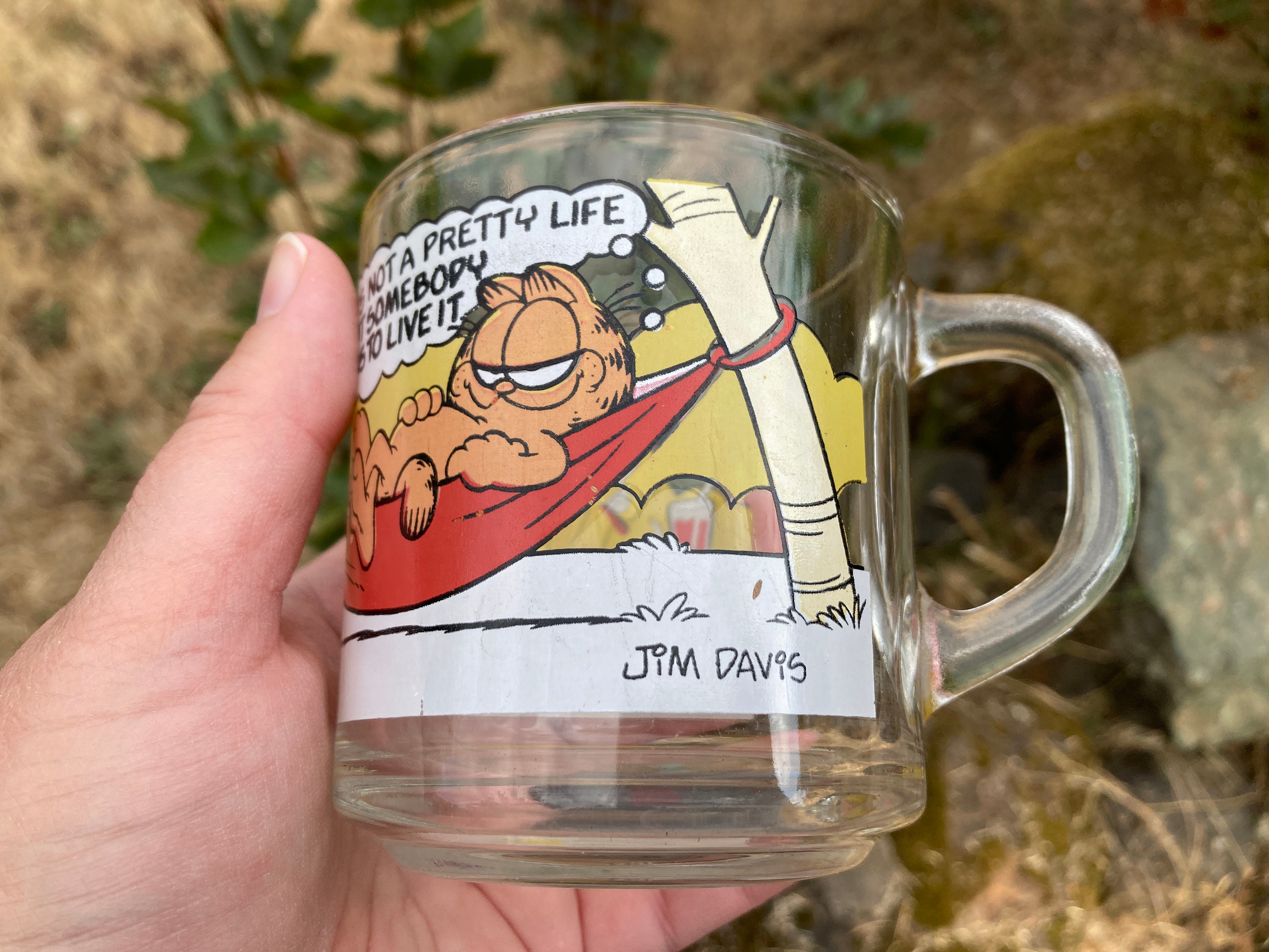 Vintage 1978 Mcdonald's Garfield Glass Coffee Cup / Mug