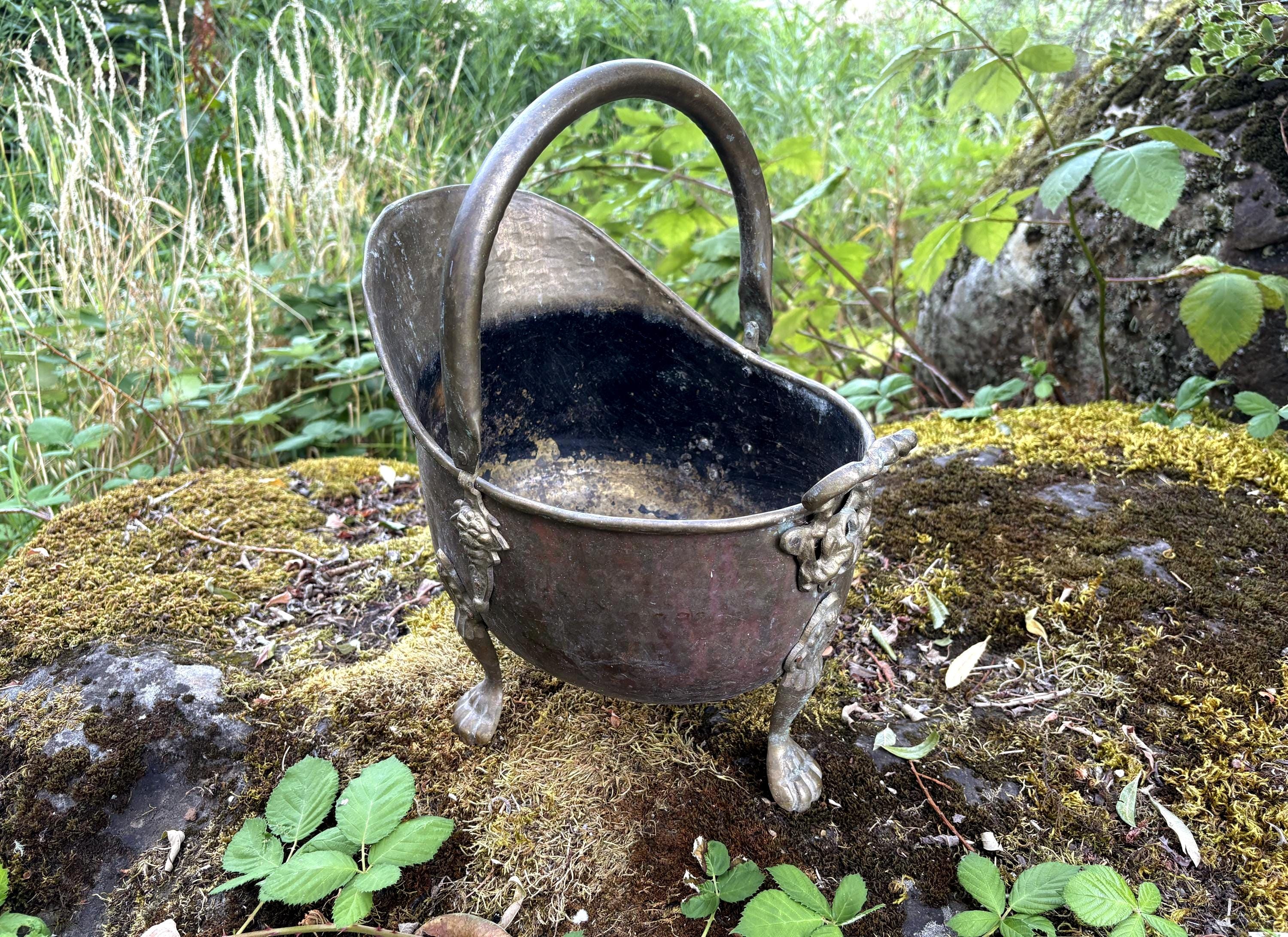 Vintage Brass Coal Scuttle - Etsy
