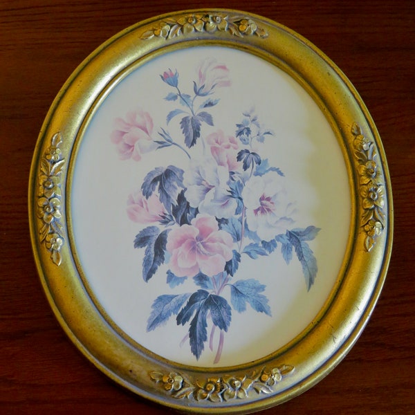 Windsor Art Flowered Oval Frame with Floral Rose Print