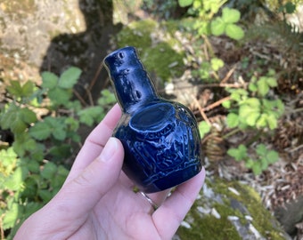 Vintage Wade Chivas Brothers Small 50ml Blue Pottery EMPTY  Liquor Bottle (Aberdeen, Scotland) 3.5" Tall