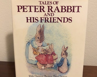 vintage Livre pour enfants illustré à couverture rigide « Peter Rabbit and His Friends » par Beatrix Potter, Chatham River Press, c. 1984