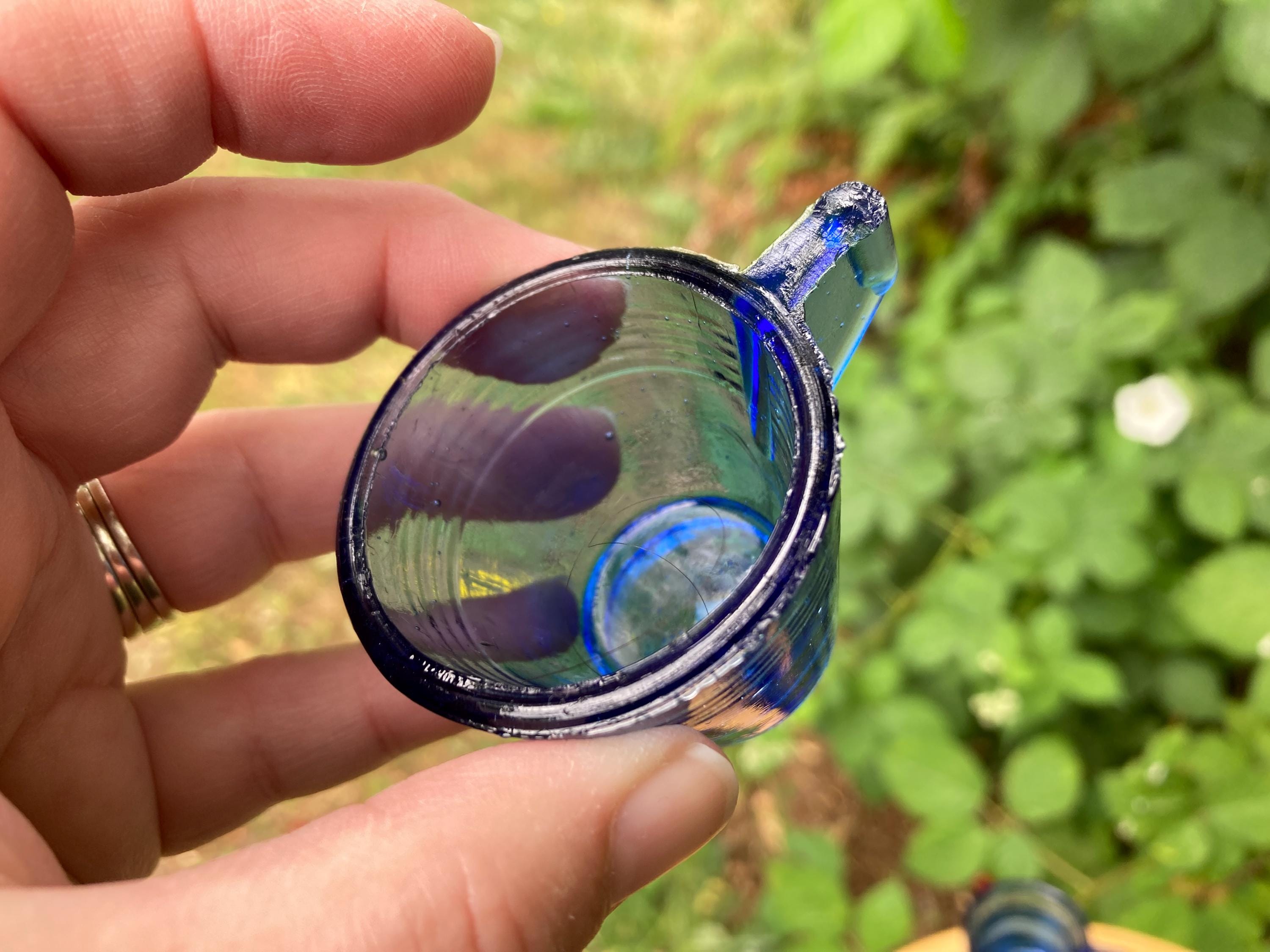 Vintage 21-piece Akro Agate Cobalt Blue Glass Child's Miniature