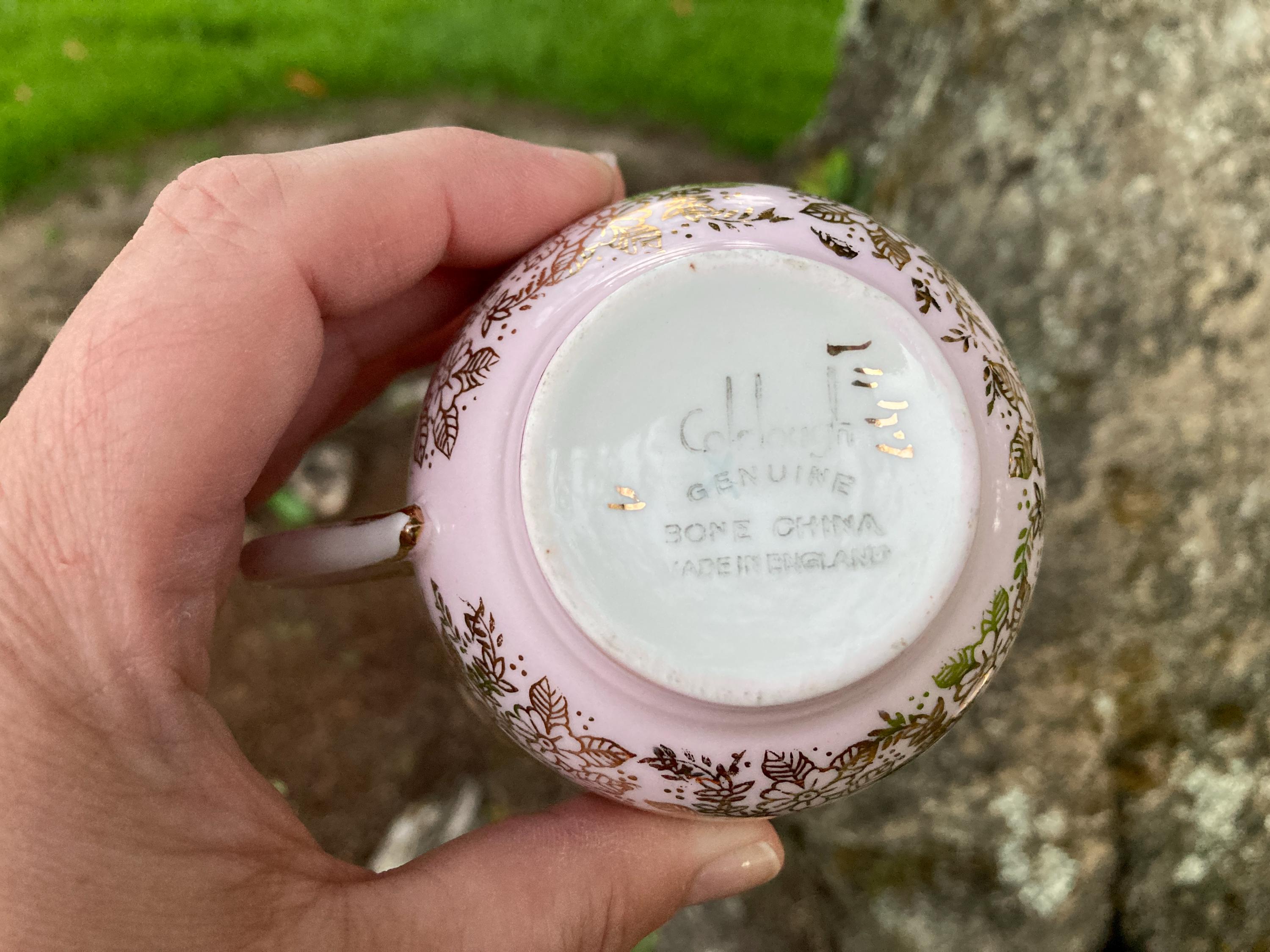 Vintage Colclough Pink and Gold Chintz Bone China Teacup & Saucer W ...