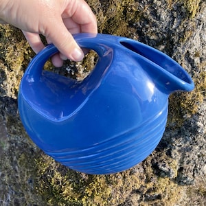 Vintage Cantinaware 7" Blue MCM Retro Pottery Pitcher