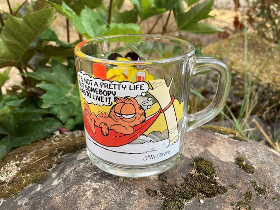 Vintage 1978 Mcdonald's Garfield Glass Coffee Cup / Mug