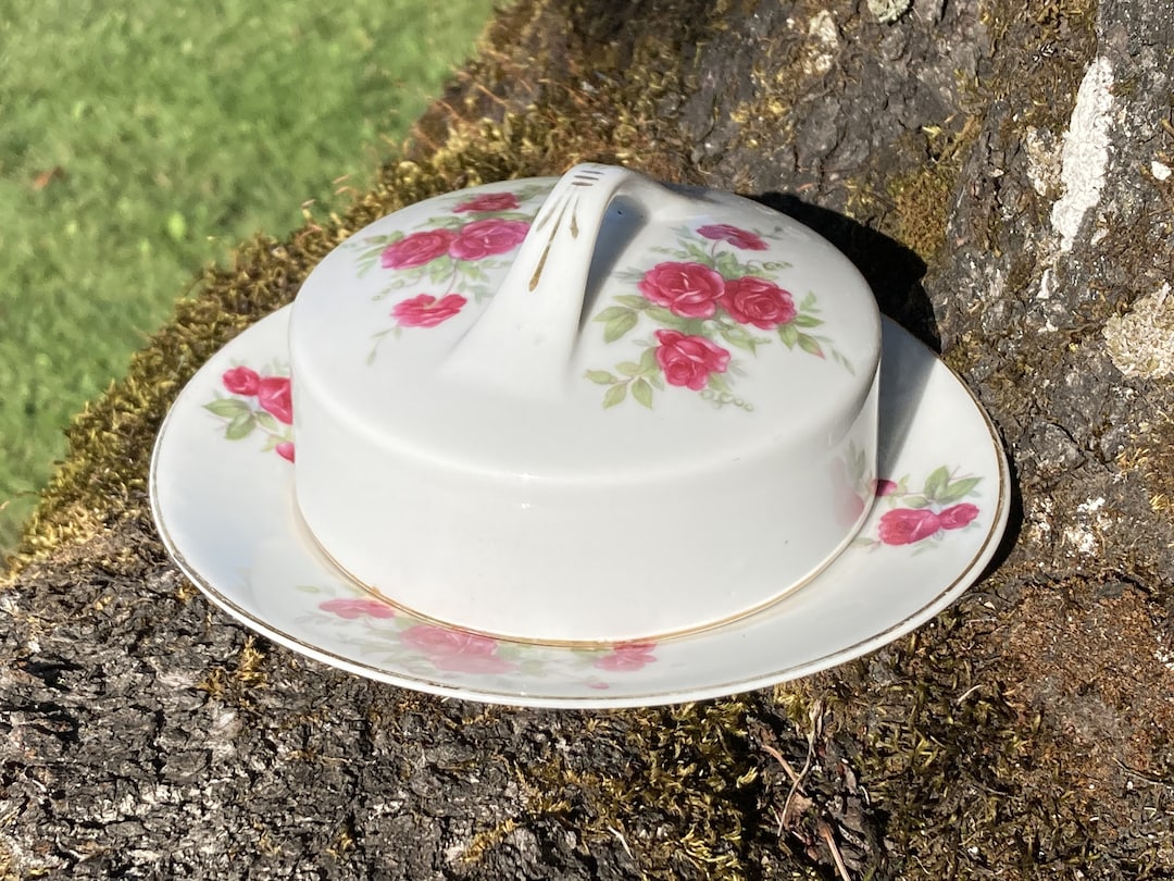 APS S019 Porcelain Butter Dish With Stainless Steel Cloche 40ml