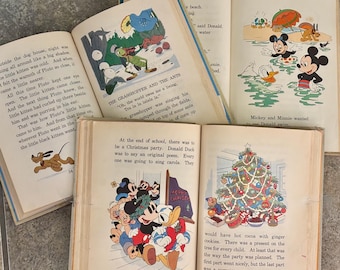 Vintage Walt Disney Story Books, D. C. Heath & Co., Boston, C. 1939, Three Titles, Sold Separately (Donald Duck, Pluto, Mickey Mouse)