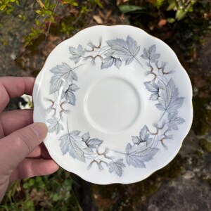 Vintage Royal Albert "Silver Maple" Bone China Teacup & Saucer w/ Leaf Pattern (Made in England) image 8