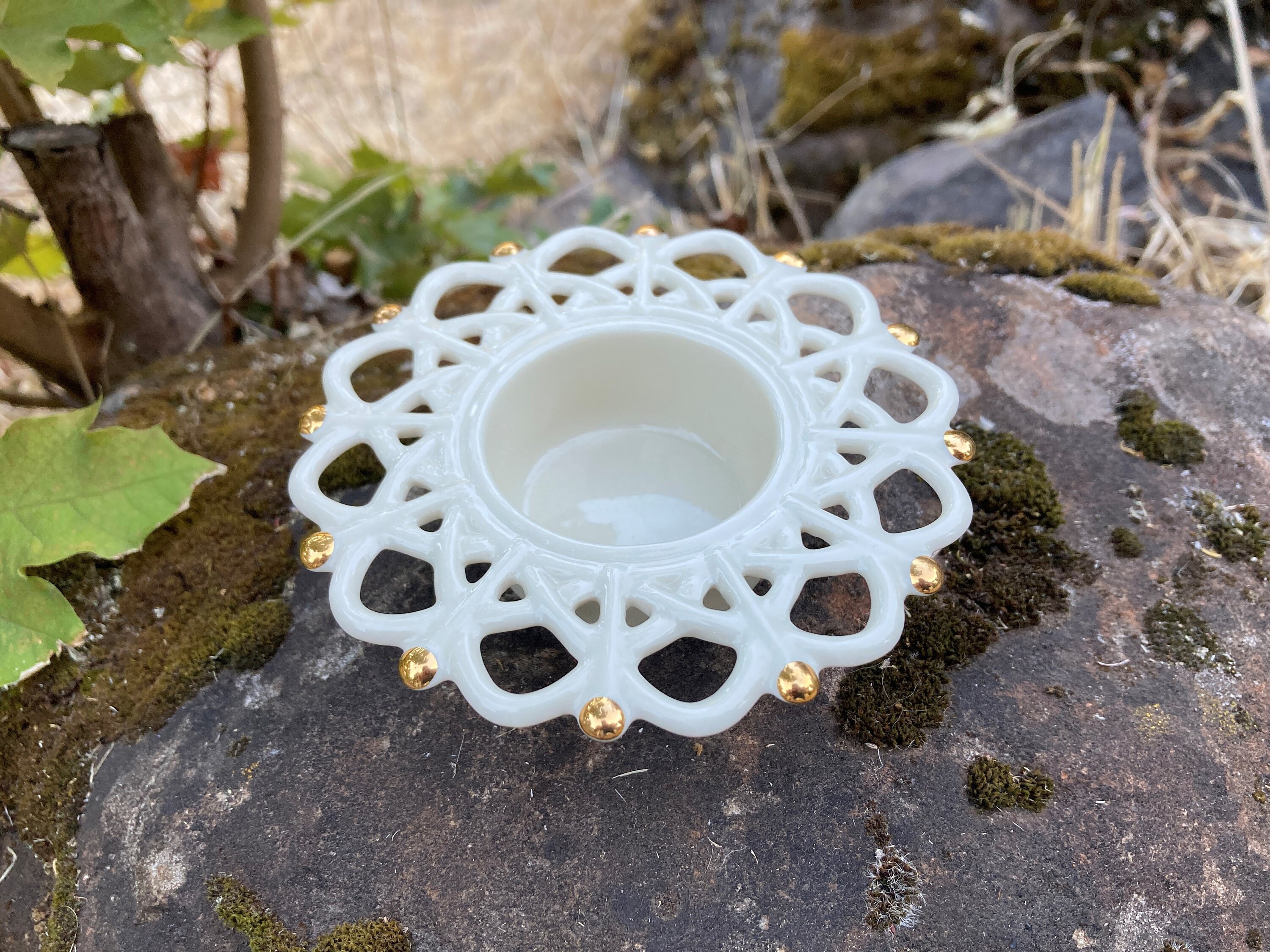 Vintage Lenox Porcelain Snow Lights "Shimmer" Snowflake Tealight Candle Holder (Christmas Décor!)