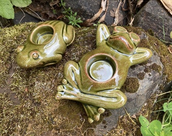 レッドスペックグリーン パーティーライト カエル キャンドルホルダー