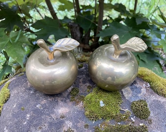 Vintage Brass Apple-Shaped Bells (School Bell, Dinner Bell, Service Bell, Teacher Gift) 2 available, sold separately