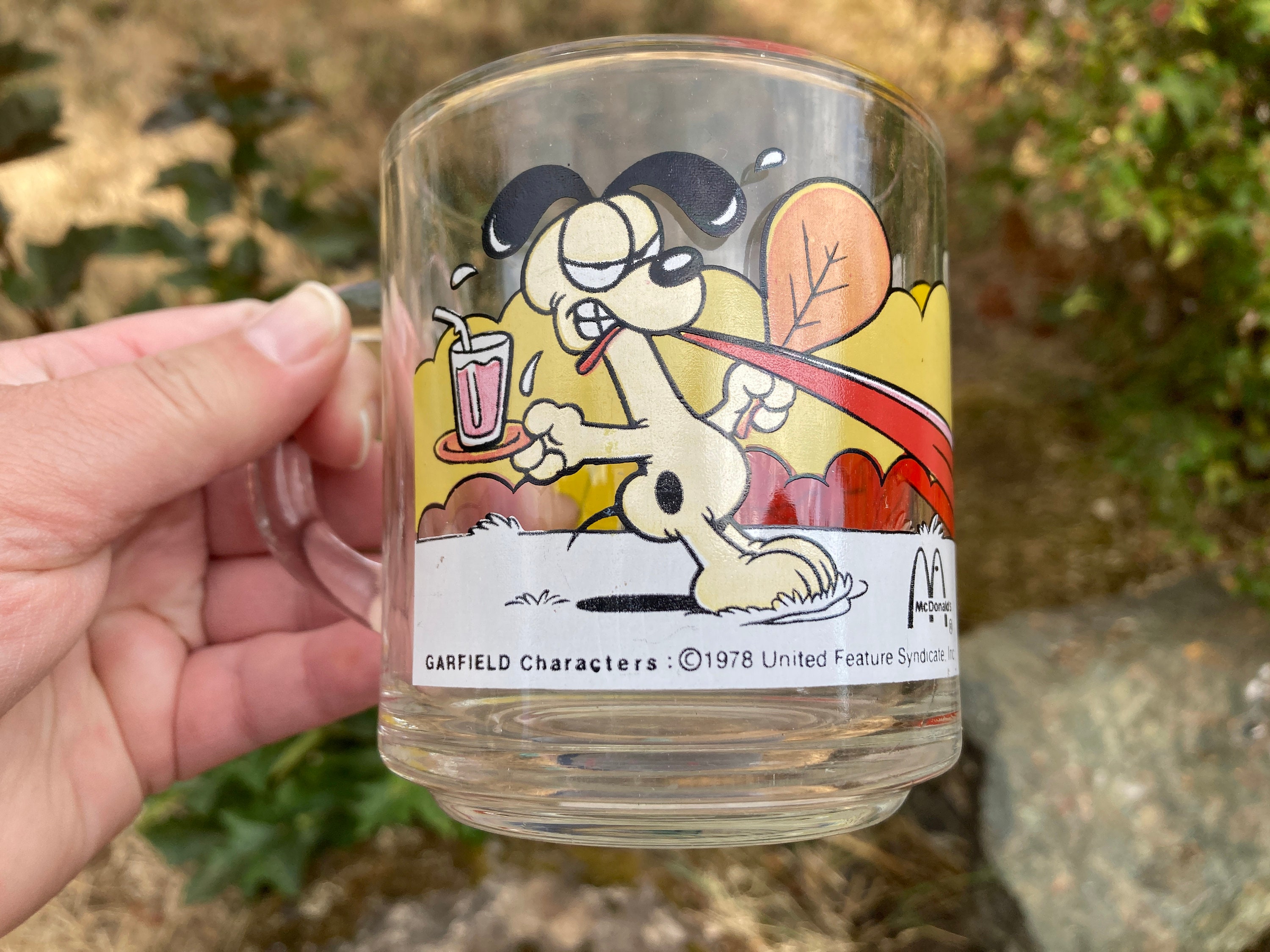 Vintage 1978 Mcdonald's Garfield Glass Coffee Cup / Mug 