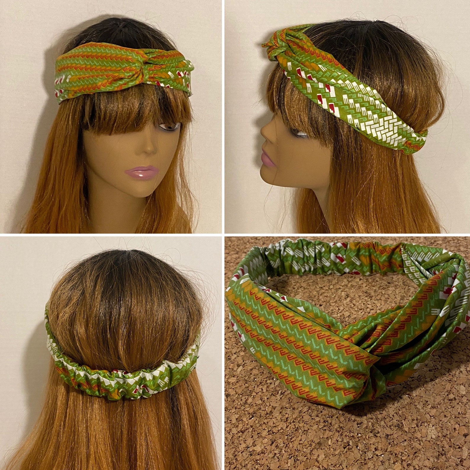 African Ankara Print elastic Headband/ Twist Knot Headband | Etsy