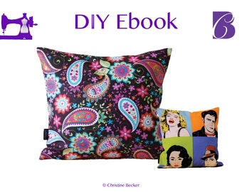 Instrucciones de costura en formato ebook para una funda de almohada con cremallera