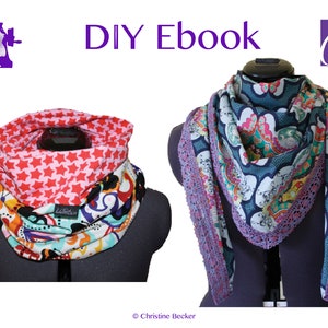 DIY Ebook PDF Tutorial Infinity Scarf, Loop,Triangle Scarf, reversible