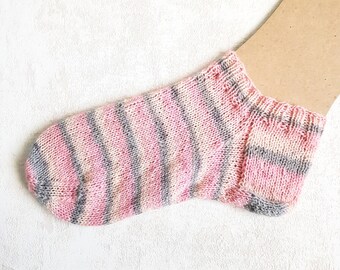 Sneakersocken 36/37 in Pastellfarben und Grobstrickoptik