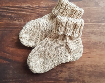 Baby Wollsocken Größe 16/17 naturfarben