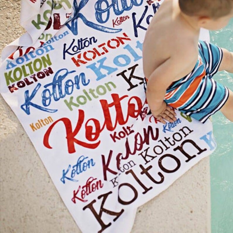 monogrammed pool towels