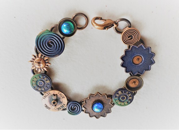 Steampunk bracelet Estate Vintage FREE Shipping - image 7