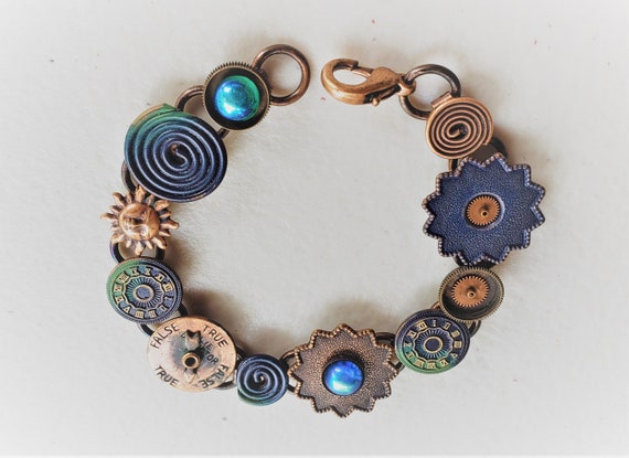 Steampunk bracelet Estate Vintage FREE Shipping - image 1