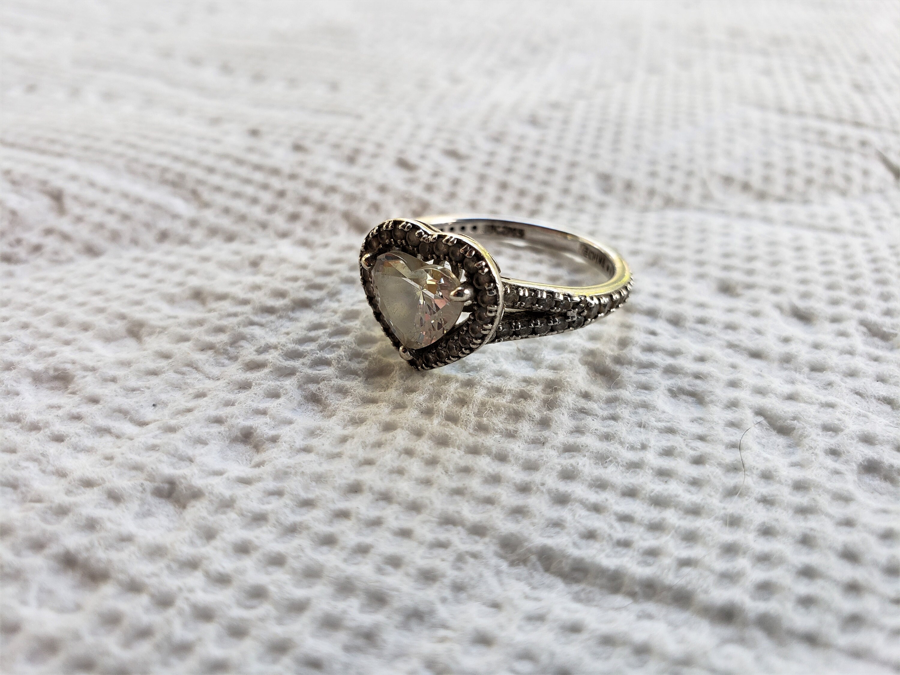 Sale size 7 Valentine Heart Shaped JD CZ 925 China Ring Estate
