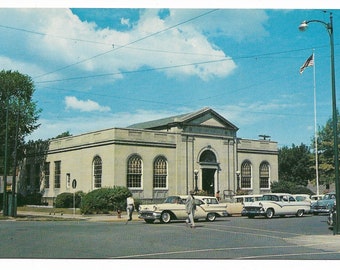 Post Office, Warsaw, Indiana  1950's Postcard