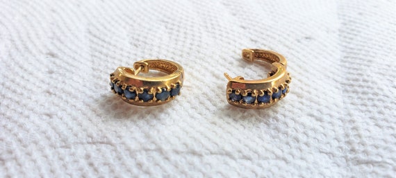 Deep Blue and Gold-colored Earrings set U2 Estate… - image 2