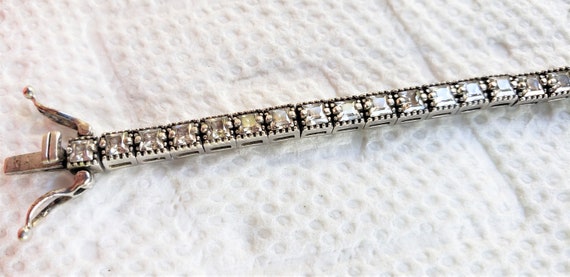 SALE___Tennis Bracelet ST13 925 Silver -- Estate … - image 7