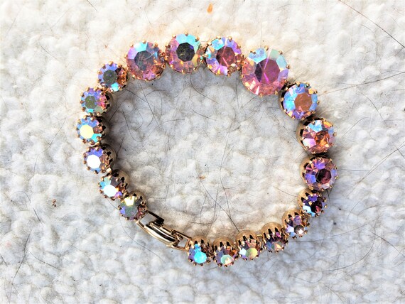 Clear and Rainbow Bracelet Estate Vintage --- FRE… - image 2