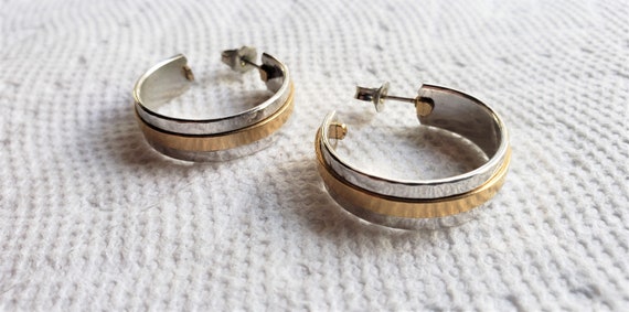 Silver and Bronze-colored Earrings set E Estate V… - image 2