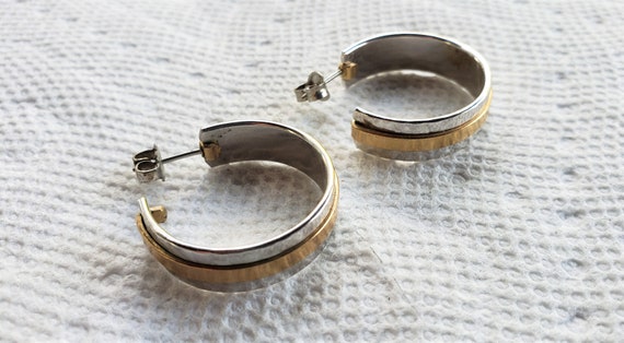 Silver and Bronze-colored Earrings set E Estate V… - image 3